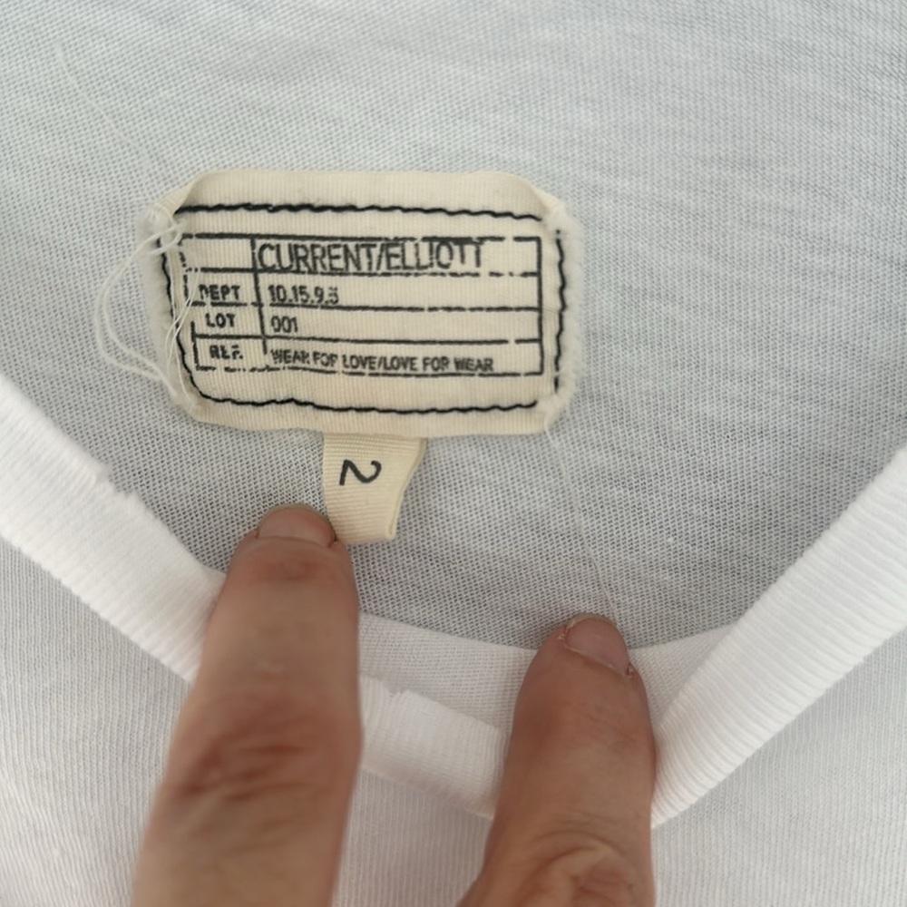 Current Elliott ruffle roadie white tee (2) 🌿 - Picture 4 of 6